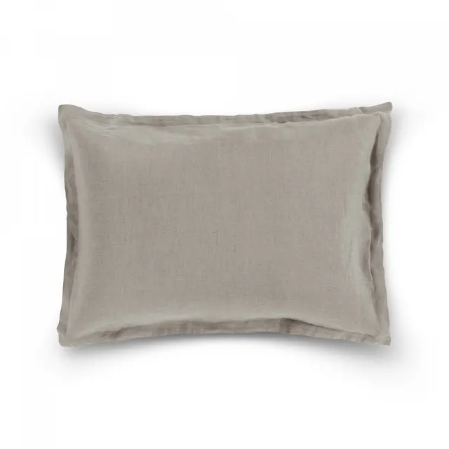 Льняная наволочка WRINKLE WASHED HAMAM 50*70 см (дым)